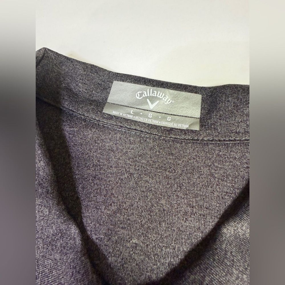 NWT Callaway Women Large Gray Black Heather Zip Collar Golf Polo Activewear - Picture 4 of 8